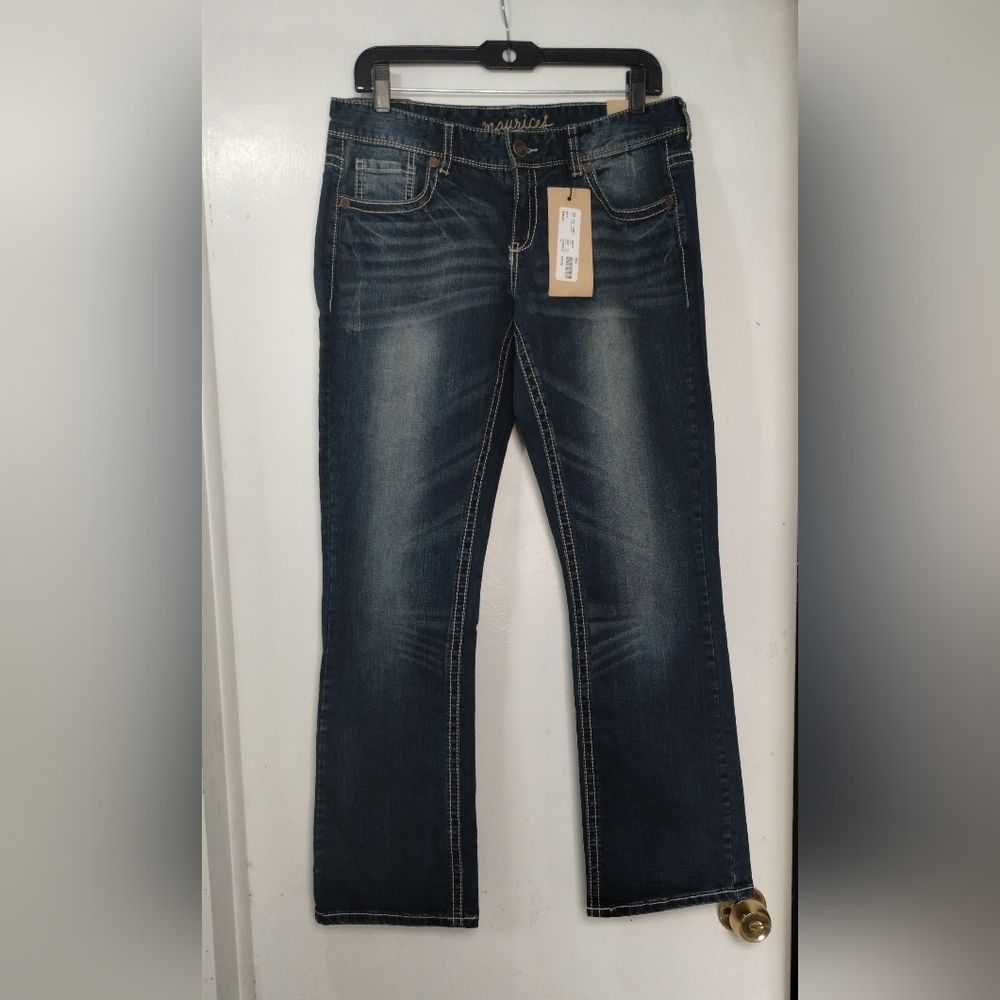 Maurices Blue Denim Slim Boot 8/10 Short